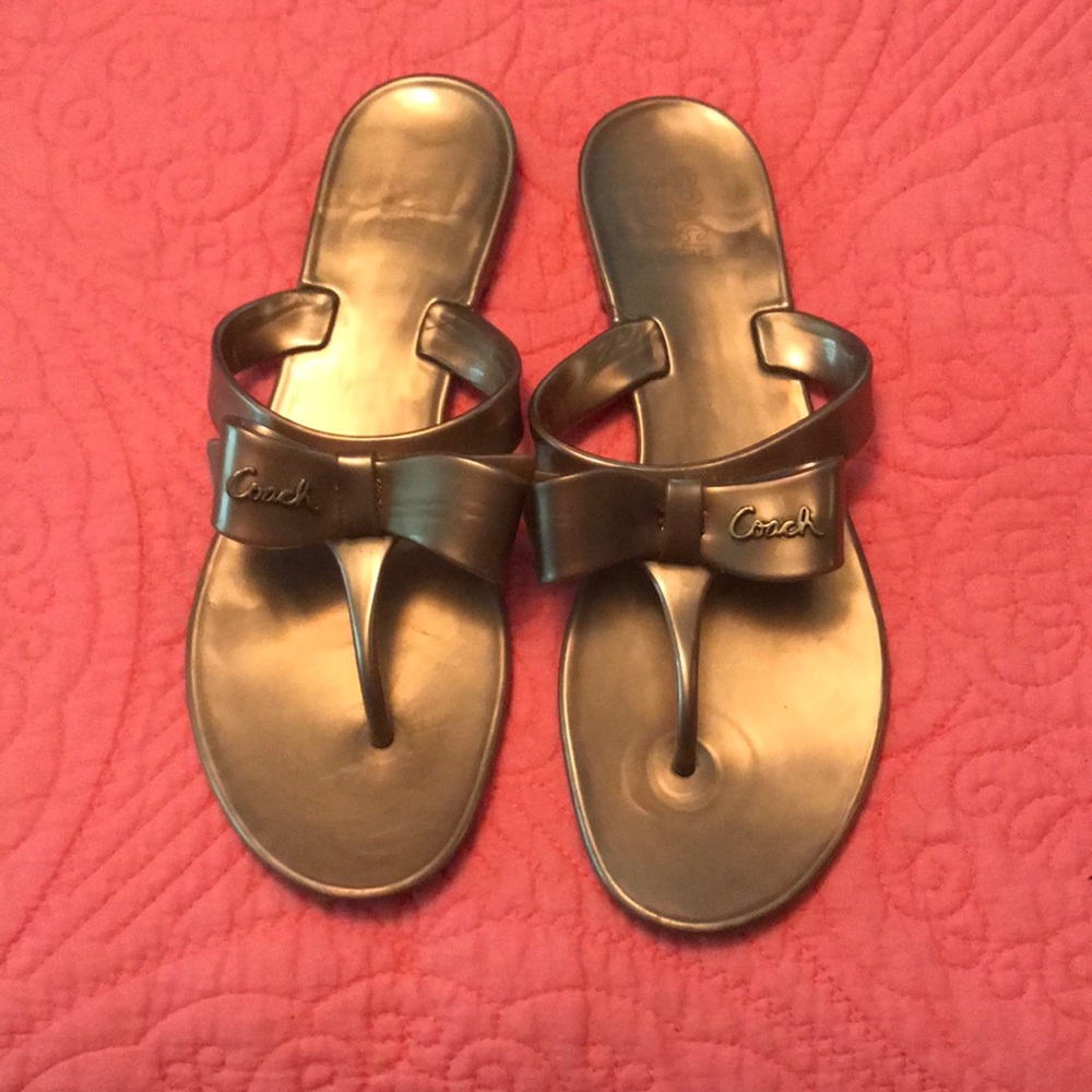 Coach Jelly Sandals in Gold